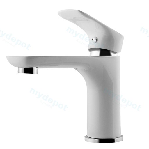 Vog White and Chrome Basin Mixer