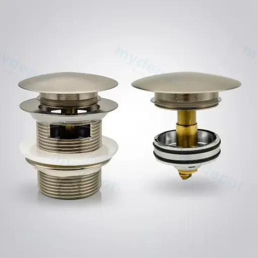 40mm Brushed Nickel Pop-Up Waste With Overflow