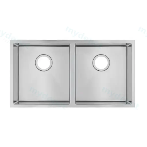 (C-820)Round Corner Chrome Stainless Steel Handmade Double Bowl Kitchen Sink 820*457*230mm