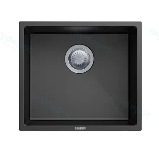 Black Carysil Magic Salsa Granite Single Bowl Stone Kitchen Sink 457*406mm