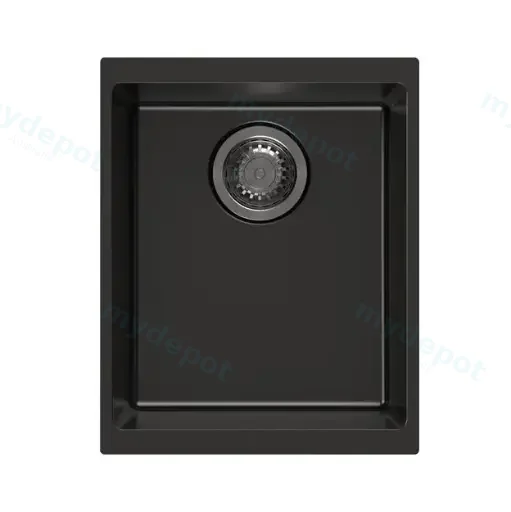 Black Carysil Enigma N100N Granite Single Bowl Stone Kitchen Sink 370*460*200mm