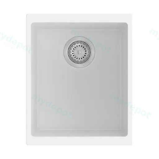 White Carysil Enigma N100N Granite Single Bowl Stone Kitchen Sink 370*460*200mm