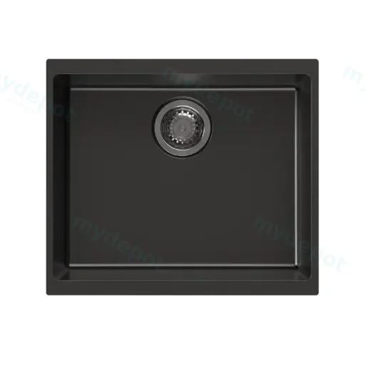 Black Carysil Enigma N100S Granite Single Bowl Stone Kitchen Sink 530*460*200mm