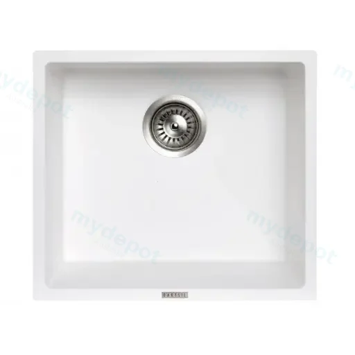 White Carysil Magic Salsa Granite Single Bowl Stone Kitchen Sink 457*406mm