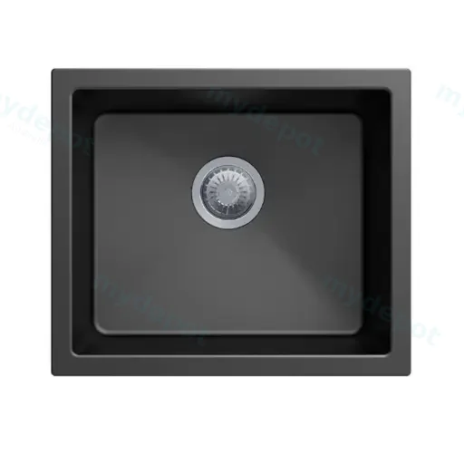 Black Carysil Salsa Granite Single Bowl Stone Kitchen Sink 533*457mm