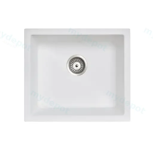 White Carysil Salsa Granite Single Bowl Stone Kitchen Sink 533*457mm