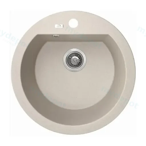 Laveo Dafne Beige Granite Single Bowl Stone Kitchen Sink 510*205mm(Including Space Saving Siphon And Click-Clack Plug)