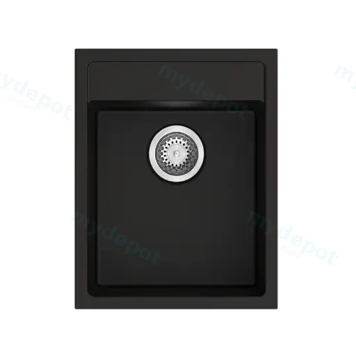 Black Carysil Waltz 400 Grainte Single Bowl Stone Kitchen Sink 400*500*200mm