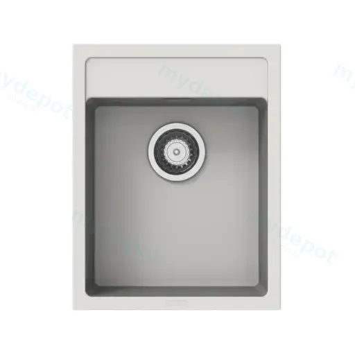 White Carysil Waltz 400 Grainte Single Bowl Stone Kitchen Sink 400*500*200mm