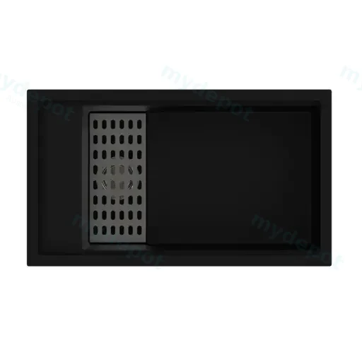 Black Carysil Harmony SD780 Granite Single Bowl Stone Kitchen Sink 780*460*250mm(With Bottom Grid & Colander)