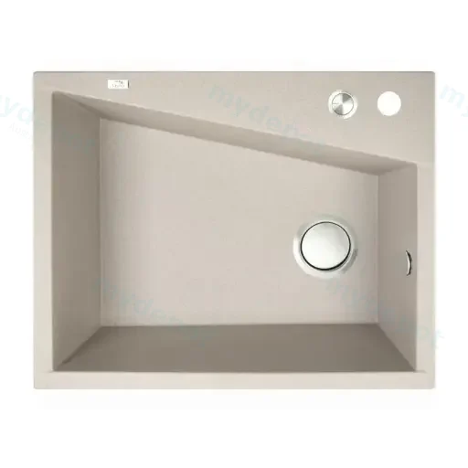 Laveo Grenada Beige Granite Single Bowl Stone Kitchen Sink 470*600*227mm(Including Space Saving Siphon And Click-Clack Plug)