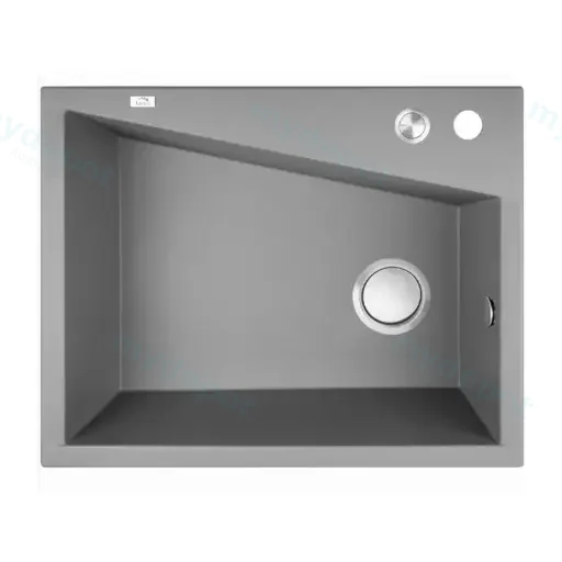 Laveo Grenada Grey Granite Double Bowl Stone Kitchen Sink 470*600*227mm(Including Space Saving Siphon And Click-Clack Plug)