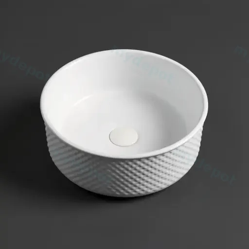 385*385*140mm Polar Subtly Textured Exterior With Matte White Interior Finish Above Counter Basin(32mm Nonverflow)