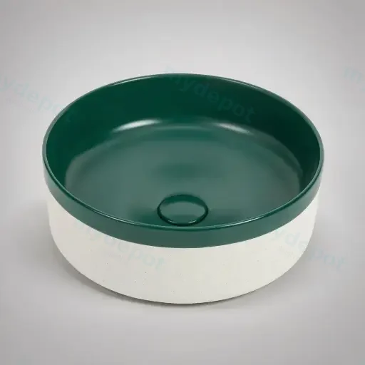 375*375*135mm Color Plus Textured Exterior Finish & Matte Green Interior Finish Above Counter Basin(32mm Nonoverflow)