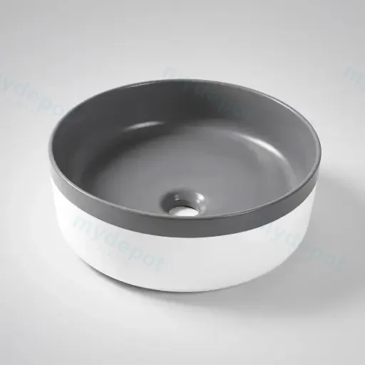 375*375*135mm Color Plus Textured Exterior Finish & Matte Dark Grey Interior Finish Above Counter Basin(32mm Nonoverflow)
