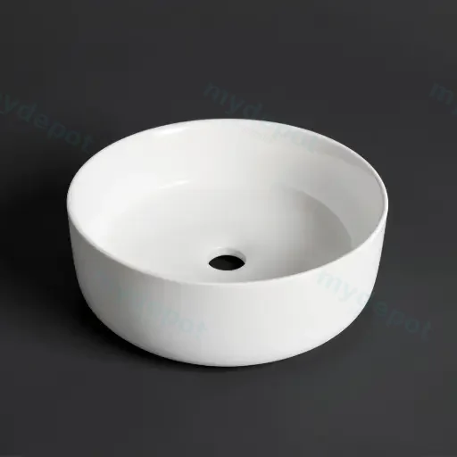 360*360*125mm Gloss White Above Counter Basin(32mm Nonoverflow)
