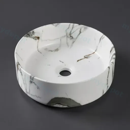 360*360*125mm Carrara Matte White Above Counter Basin(32mm Nonoverflow)