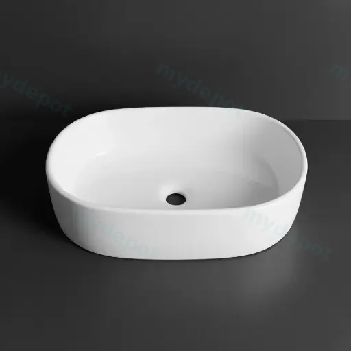 560*350*140mm Gloss White Above Counter Basin(32mm Nonoverflow)