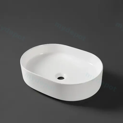500*370*135mm Gloss White Above Counter Basin(32mm Nonoverflow)