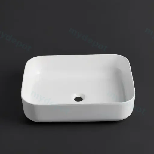 500*400*135mm Gloss White Above Counter Basin(32mm Nonoverflow)