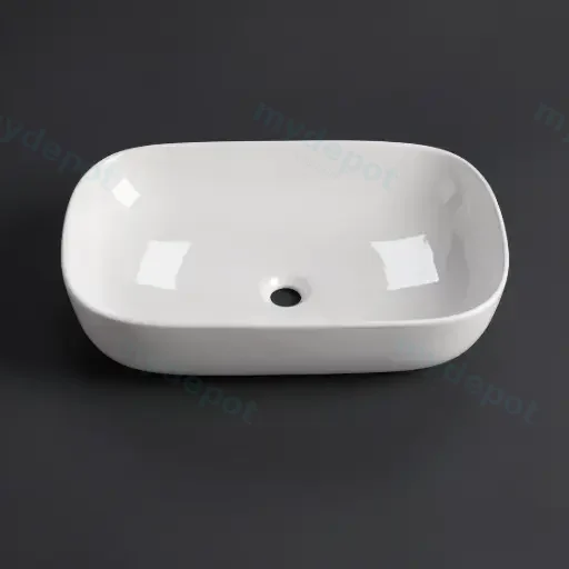 610*400*150mm Gloss White Above Counter Basin(32mm Nonoverflow)