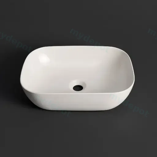 455*320*135mm Gloss White Above Counter Basin(32mm Nonoverflow)