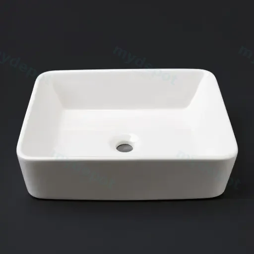 480*370*130mm Gloss White Above Counter Basin(32mm Nonoverflow)