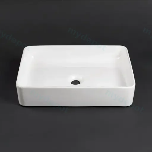 500*355*110mm Gloss White Above Counter Basin(32mm Nonoverflow)