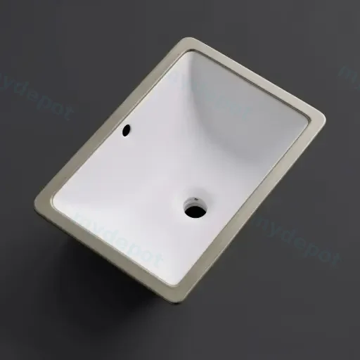 465*335*180mm Matte White Undermount Basin(32mm Overflow)