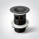Nana Matte Black Pop Up Waste 32/40mm With Overflow Solid Brass Plug Waste
