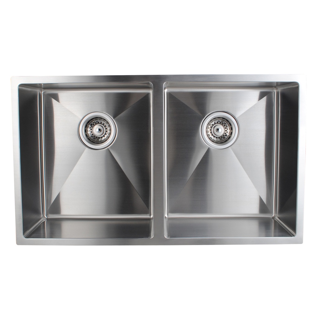 [40509] 1.2mm Handmade Double Bowls Top/Undermount Kitchen/Laundry Sink 770*450*215mm