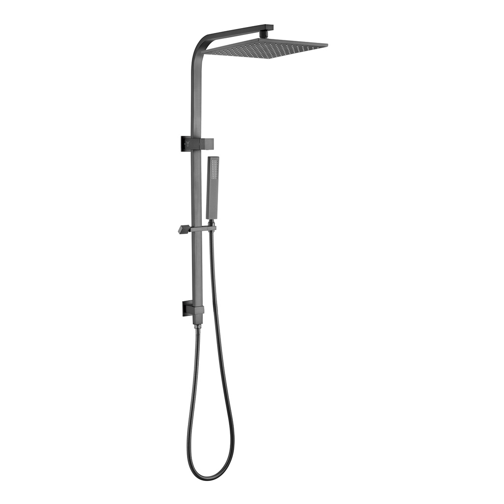 [40257] 10" Square Gun Metal Grey Shower Station(ABS/Brass,Top Water Inlet)