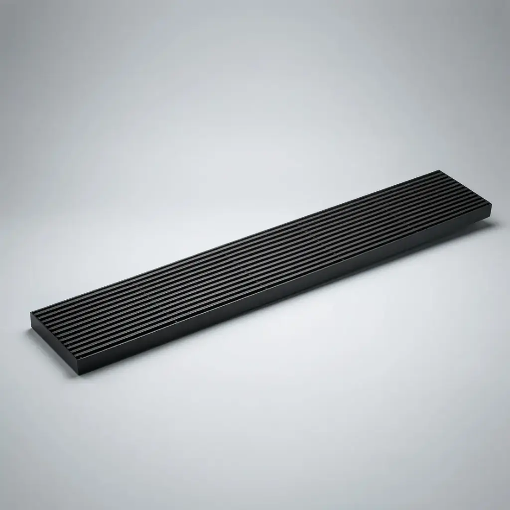 [55715] 1000*100*21mm Electroplated Gun metal Grills Drain Centre Outlet 80mm