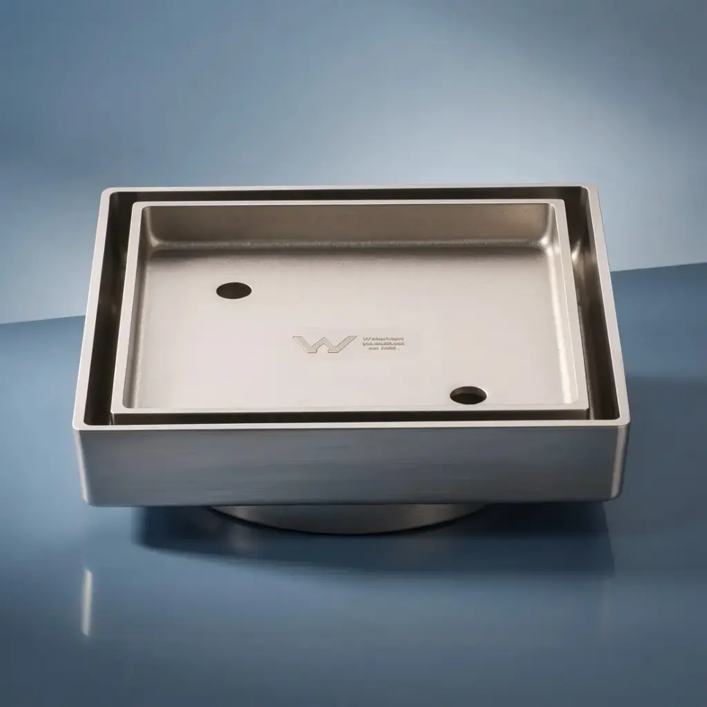 [41494] 115*115*35mm Brushed Nickel Smart Tile Insert Floor Waste Shower Grate Drain(88mm outlet)