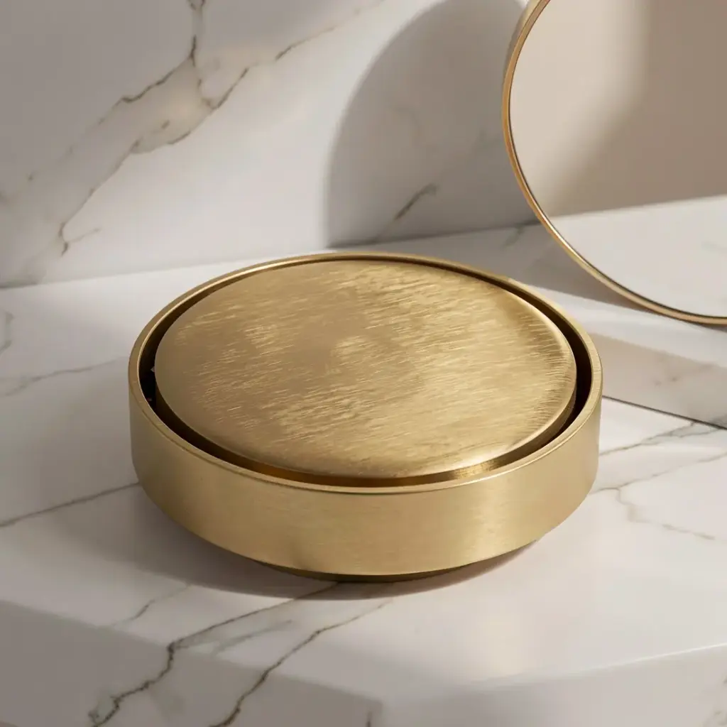 [55855] 115X115mm Gold Round Tile Insert Floor Drain(88mm)