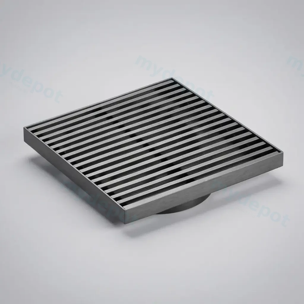 [55851] 115X115mm Gun Mental Grills Square Floor Drain(80mm)