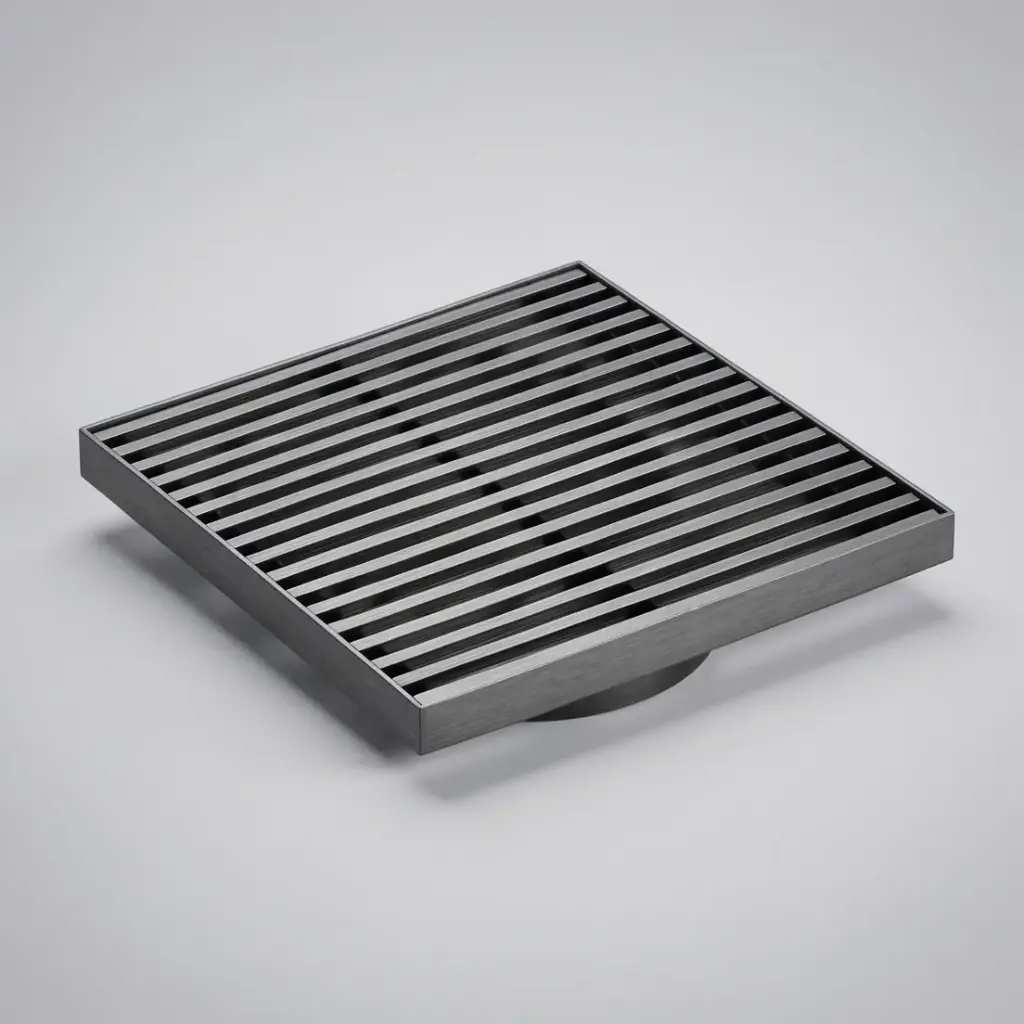 115X115mm Gun Mental Grills Square Floor Drain(80mm)