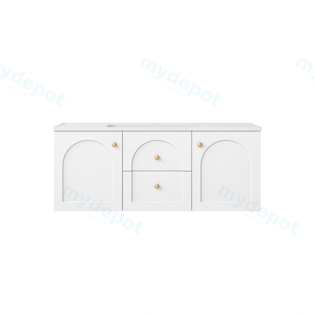 1190*455*470mm Matte White Chester Federation Wall Hung PVC Cabinet