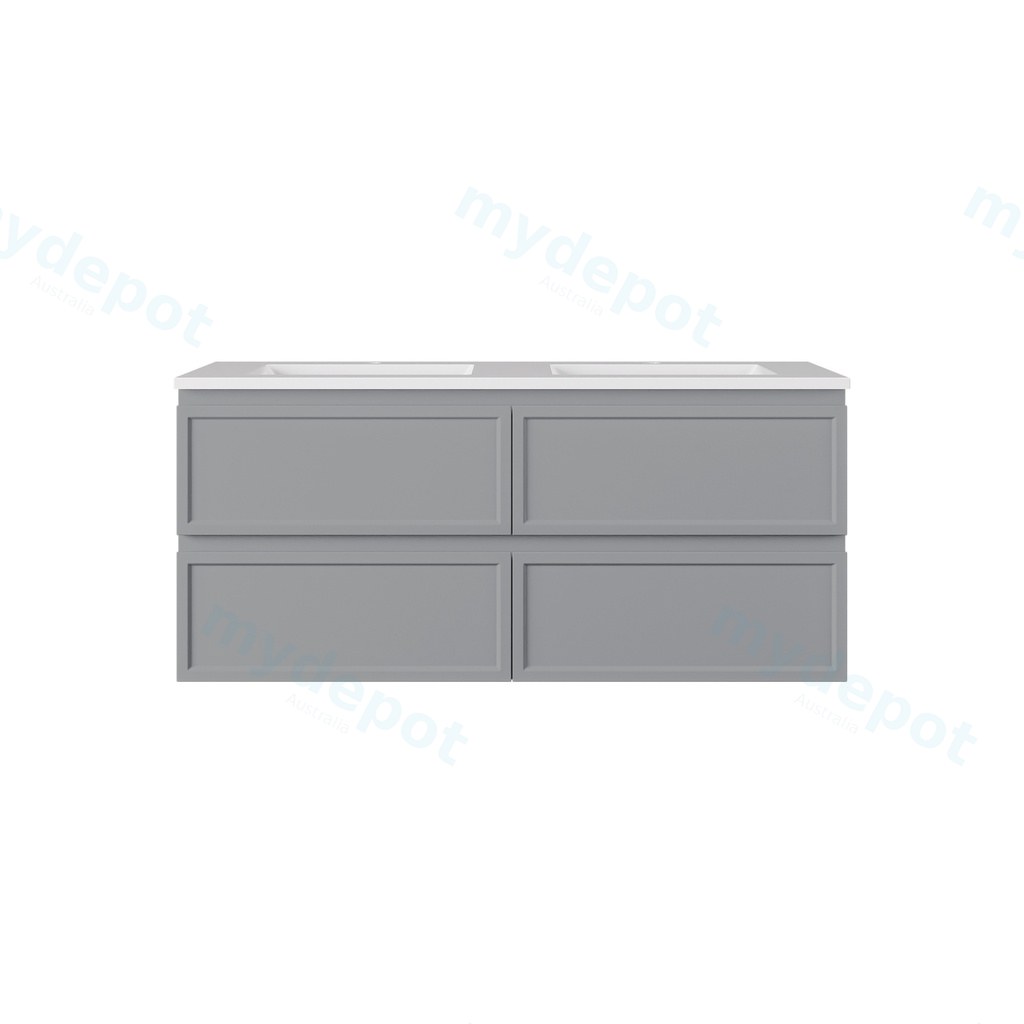 1190*455*500mm Matte Grey New Hamilton Federation Slim Wall Hung Cabinet For Single Bowl And Double Bowl