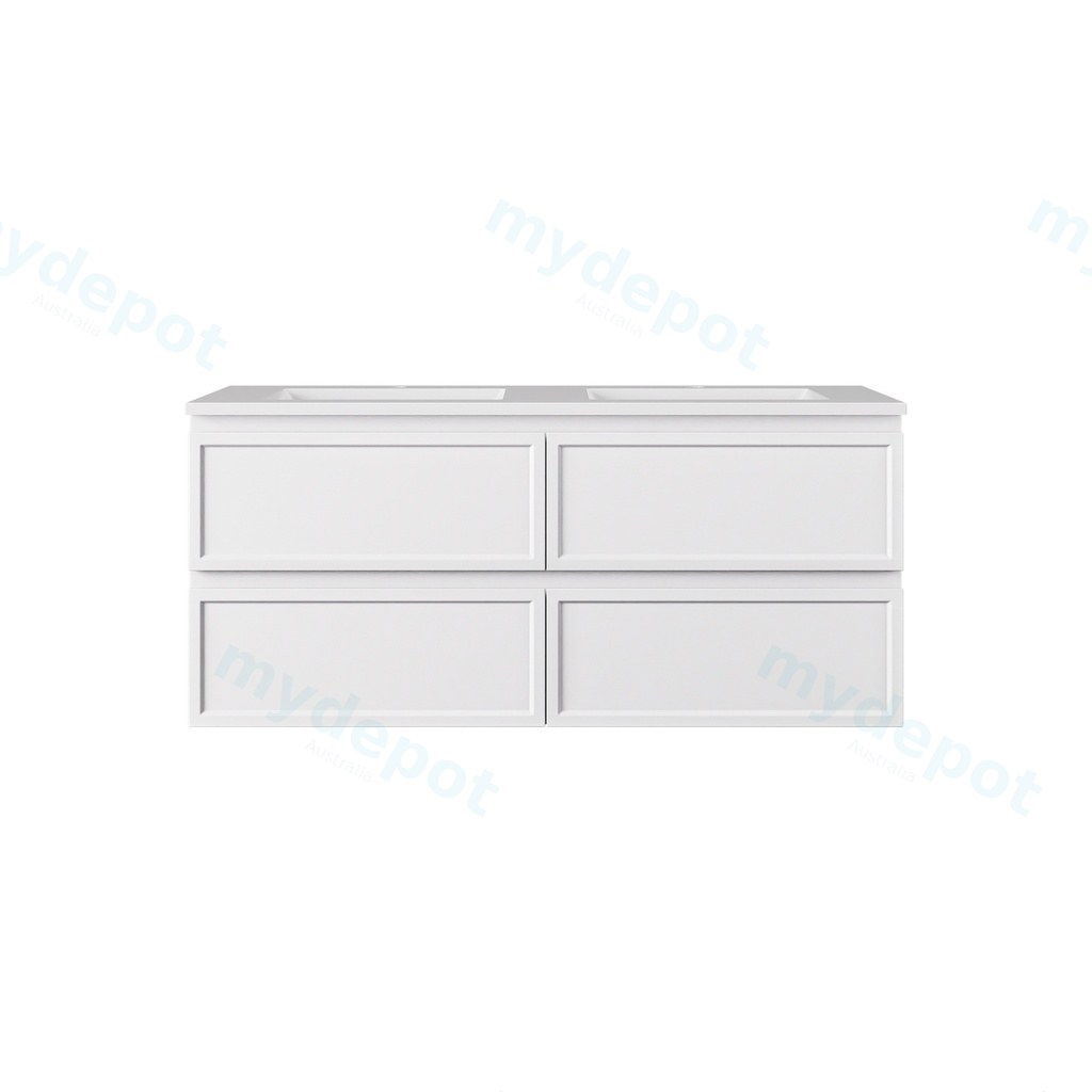[56836] 1190*455*500mm Matte White New Hamilton Federation Slim Wall Hung Cabinet For Single Bowl And Double Bowl