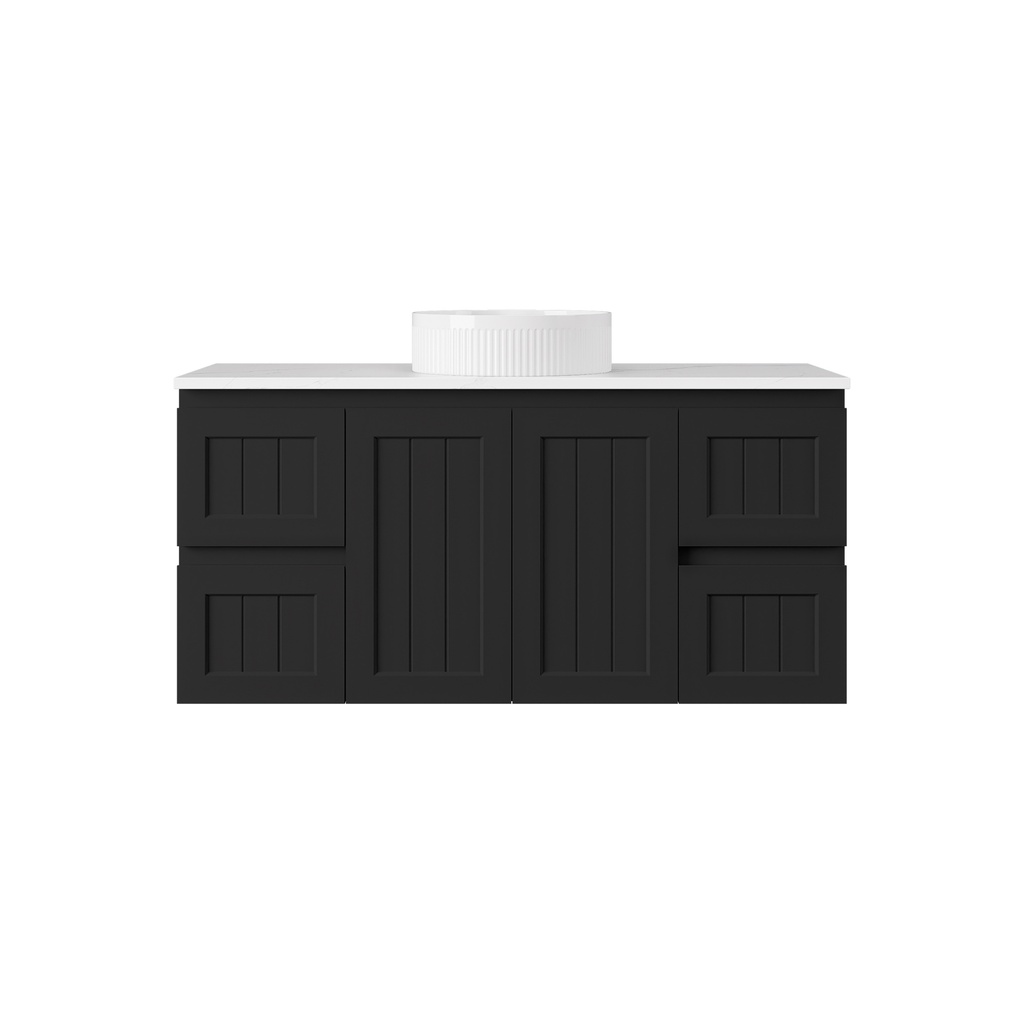[56755] 1190*455*560mm Matte Black Archill Federation Wall Hung Ensuite PVC Cabinet