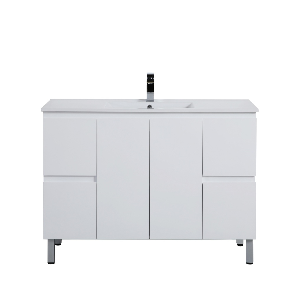 [56860] 1190*455*860mm Gloss White Alpha Free Standing PVC Vanity Single Bowl