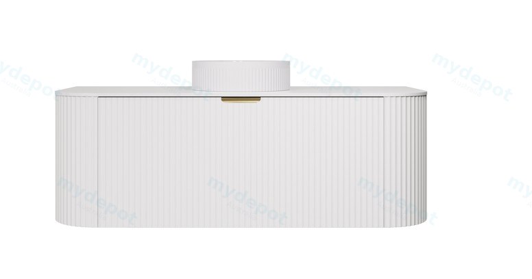 1190X455X470mm Matte White Agena Modern Fluted Wall Hung Vanity PVC Cabinet