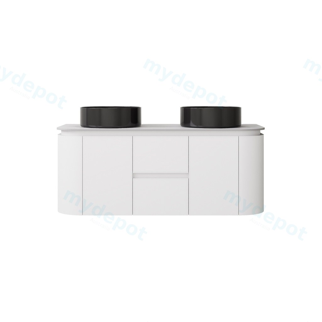 [56679] 1190X455X470mm Matte White Devito Modern Wall Hung Vanity PVC Cabinet