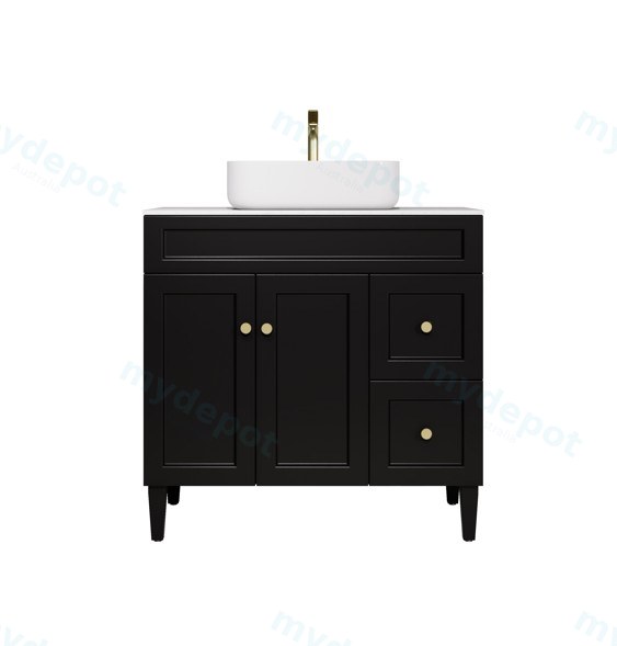 1190X455X860 Matte Black Harold Federation Free Standing PVC Cabinet,Right Hand Drawers