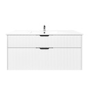 1200mm Aria Matte White Mdf Two Drawers Wall Hung Bathroom Vanity Cabinet Only With Handle