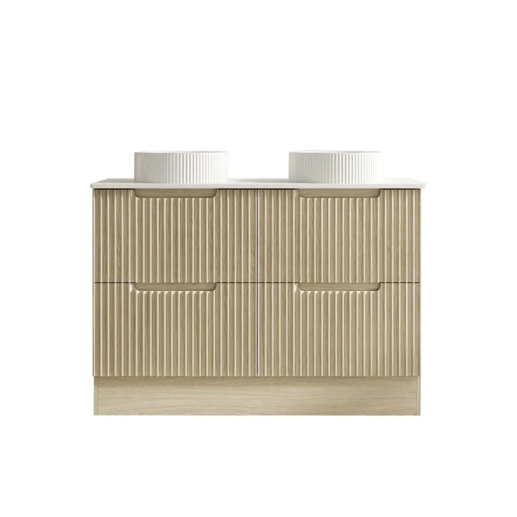 1190x455x830 Natural Oak Premium Straight Edge Freestanding vanity