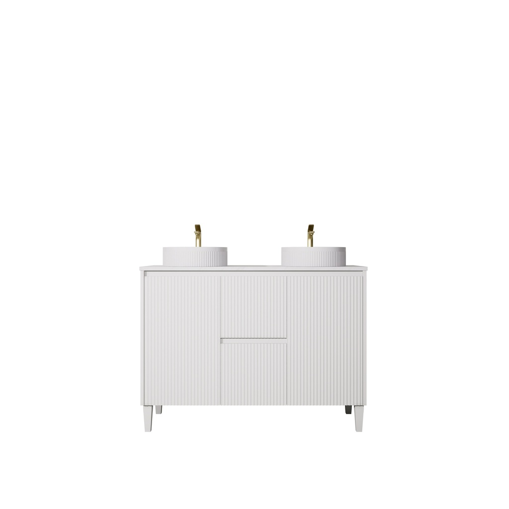 [56625] 1190x455x860mm Matte White Crete Modern Free Standing Vanity