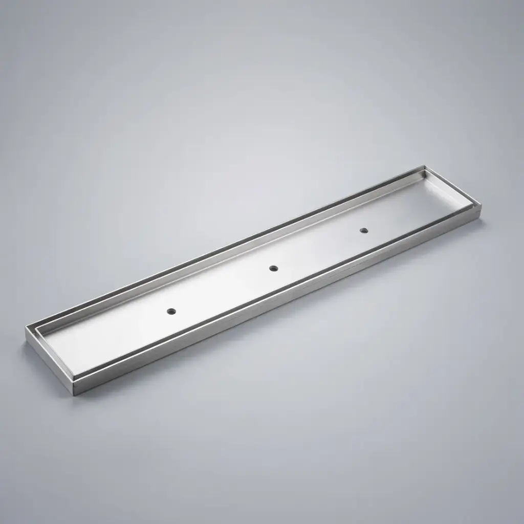 [55806] 1200*100*21mm Electroplated Silver Tile Insert Drain No Outlet