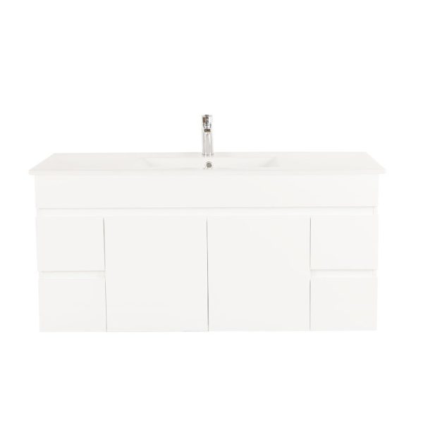 [50512] 1200*450*560mm Wall Hung Gloss White PVC Vanity With Ceramic  Top